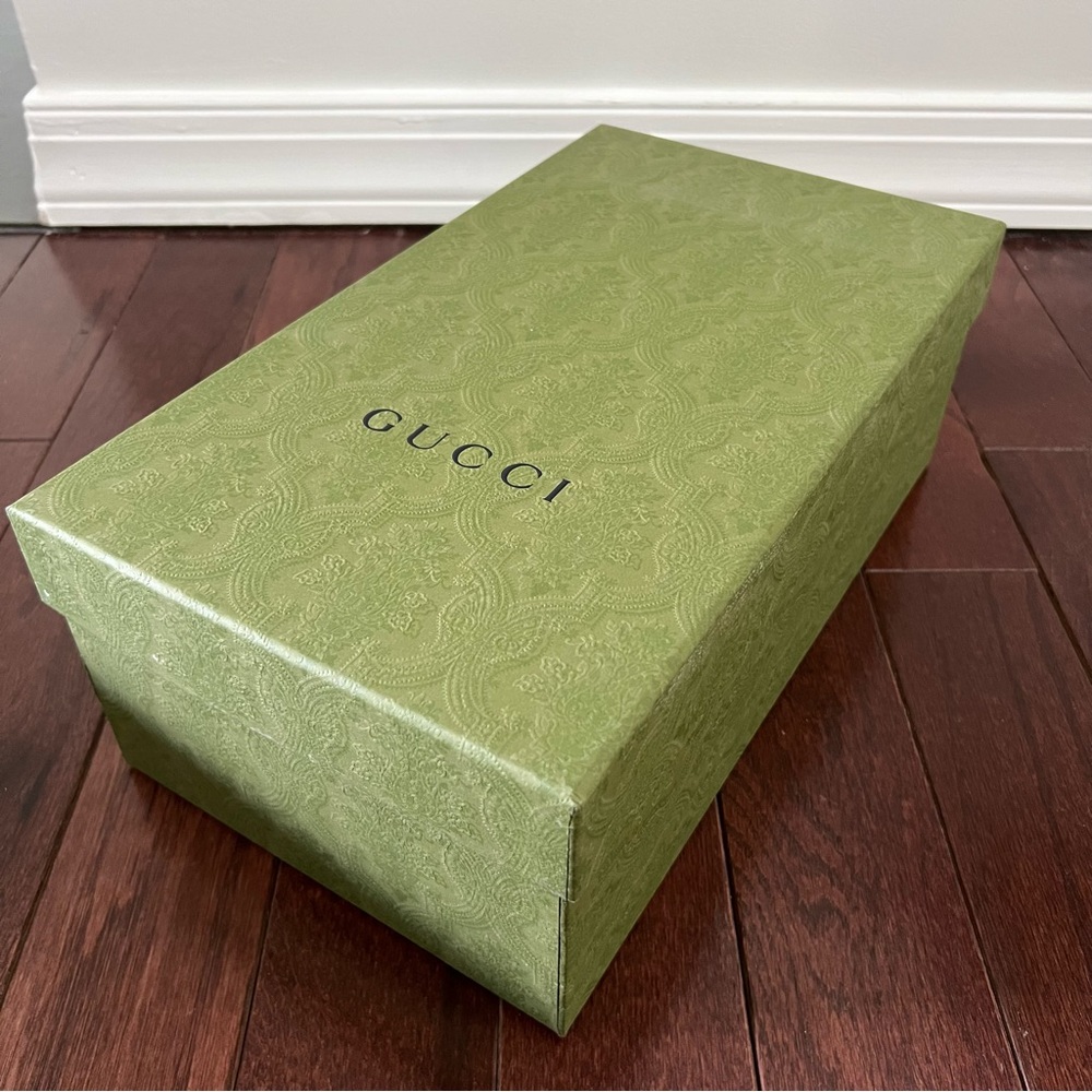 Gucci Olive Green Embossed Pattern Shoe Box